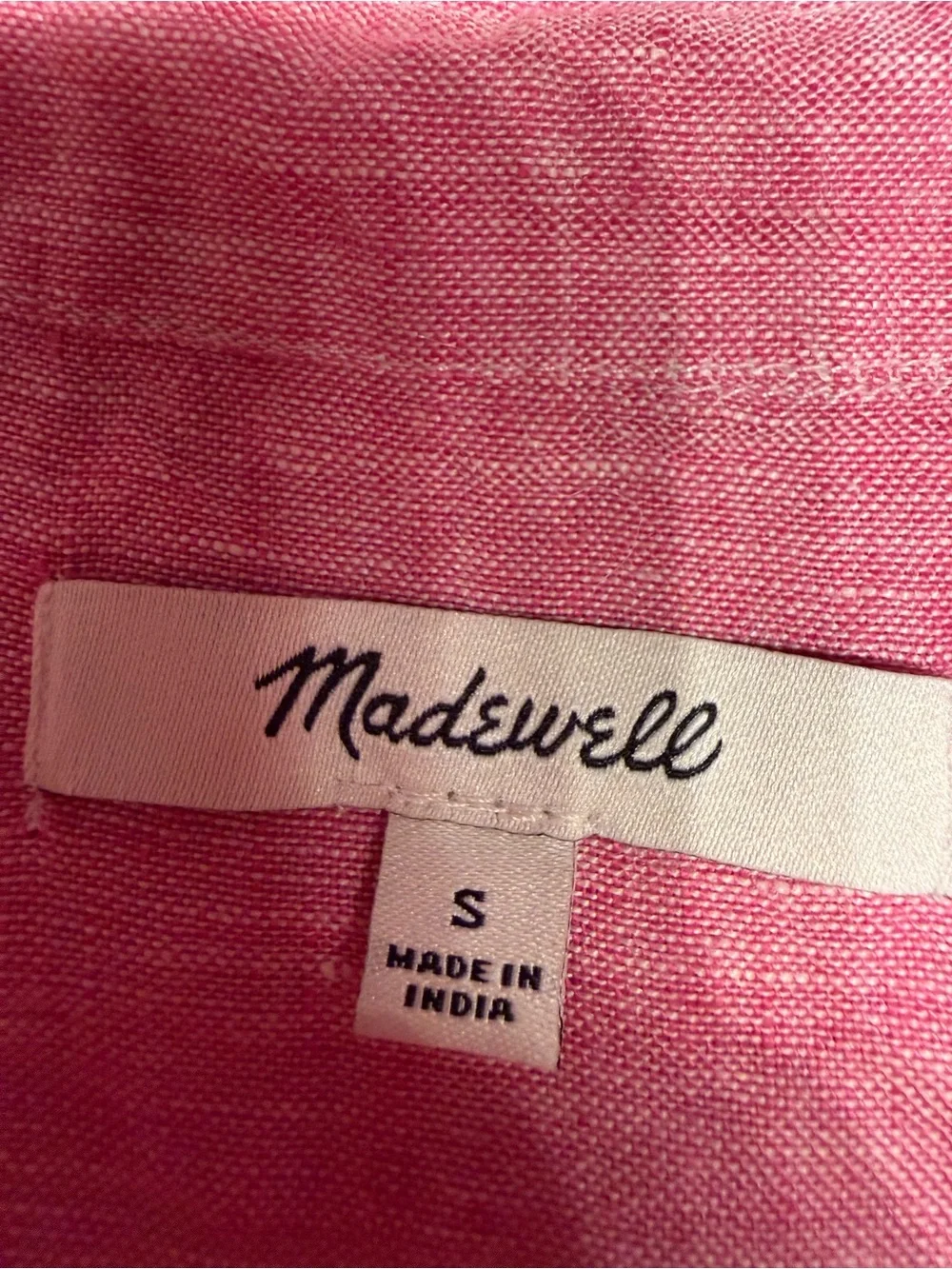 Madewell Bubble Gum Classic Relaxed Linen Button-Down Shirt - S